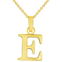 Load image into Gallery viewer, Solid 14k Yellow Gold Mini Uppercase Initial Block Letter Charm Pendant Necklace
