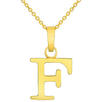 Load image into Gallery viewer, Solid 14k Yellow Gold Mini Uppercase Initial Block Letter Charm Pendant Necklace
