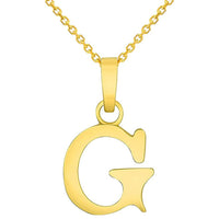 Load image into Gallery viewer, Solid 14k Yellow Gold Mini Uppercase Initial Block Letter Charm Pendant Necklace
