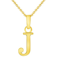 Load image into Gallery viewer, Solid 14k Yellow Gold Mini Uppercase Initial Block Letter Charm Pendant Necklace
