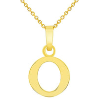 Load image into Gallery viewer, Solid 14k Yellow Gold Mini Uppercase Initial Block Letter Charm Pendant Necklace
