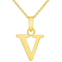 Load image into Gallery viewer, Solid 14k Yellow Gold Mini Uppercase Initial Block Letter Charm Pendant Necklace
