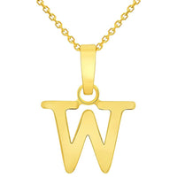 Load image into Gallery viewer, Solid 14k Yellow Gold Mini Uppercase Initial Block Letter Charm Pendant Necklace
