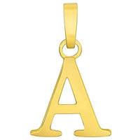 Load image into Gallery viewer, Solid 14k Yellow Gold Mini Uppercase Initial Block Letter Charm Pendant Necklace
