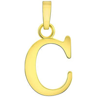 Load image into Gallery viewer, Solid 14k Yellow Gold Mini Uppercase Initial Block Letter Charm Pendant Necklace
