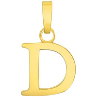 Load image into Gallery viewer, Solid 14k Yellow Gold Mini Uppercase Initial Block Letter Charm Pendant Necklace
