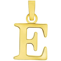 Load image into Gallery viewer, Solid 14k Yellow Gold Mini Uppercase Initial Block Letter Charm Pendant Necklace
