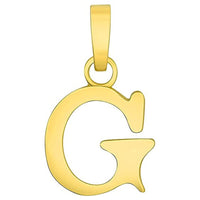 Load image into Gallery viewer, Solid 14k Yellow Gold Mini Uppercase Initial Block Letter Charm Pendant Necklace
