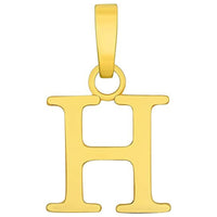 Load image into Gallery viewer, Solid 14k Yellow Gold Mini Uppercase Initial Block Letter Charm Pendant Necklace
