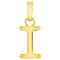 Load image into Gallery viewer, Solid 14k Yellow Gold Mini Uppercase Initial Block Letter Charm Pendant Necklace
