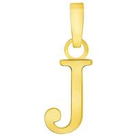 Load image into Gallery viewer, Solid 14k Yellow Gold Mini Uppercase Initial Block Letter Charm Pendant Necklace
