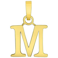 Load image into Gallery viewer, Solid 14k Yellow Gold Mini Uppercase Initial Block Letter Charm Pendant Necklace
