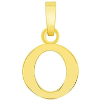 Load image into Gallery viewer, Solid 14k Yellow Gold Mini Uppercase Initial Block Letter Charm Pendant Necklace
