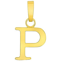 Load image into Gallery viewer, Solid 14k Yellow Gold Mini Uppercase Initial Block Letter Charm Pendant Necklace
