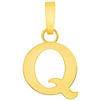 Load image into Gallery viewer, Solid 14k Yellow Gold Mini Uppercase Initial Block Letter Charm Pendant Necklace
