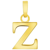 Load image into Gallery viewer, Solid 14k Yellow Gold Mini Uppercase Initial Block Letter Charm Pendant Necklace
