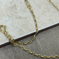 Load image into Gallery viewer, Solid 14k Yellow Gold 3.5mm Anchor Chain Necklace with Lobster Lock
