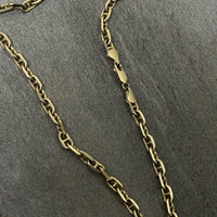 Load image into Gallery viewer, Solid 14k Yellow Gold 4mm Anchor Chain Necklace with Lobster Lock
