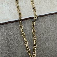 Load image into Gallery viewer, Solid 14k Yellow Gold 4mm Anchor Chain Necklace with Lobster Lock
