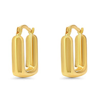 Load image into Gallery viewer, 14k Yellow Gold Bold Square Hoop Earrings with Latch Back
