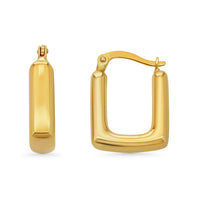 Load image into Gallery viewer, 14k Yellow Gold Bold Square Hoop Earrings with Latch Back
