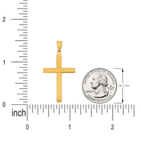 Load image into Gallery viewer, 14k Solid Gold Plain and Simple Religious Cross Pendant - Yellow Gold
