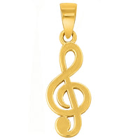 Load image into Gallery viewer, Solid 14k Yellow Gold G Clef Musical Symbol Charm Music Note Pendant

