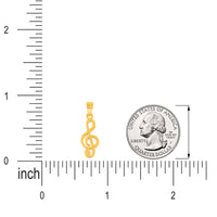 Load image into Gallery viewer, Solid 14k Yellow Gold G Clef Musical Symbol Charm Music Note Pendant
