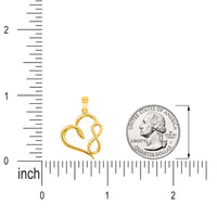 Load image into Gallery viewer, Solid 14k Yellow Gold Swirl Heart and Infinity Pendant

