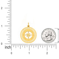 Load image into Gallery viewer, 14k Yellow Gold Round 8-Point Star Compass Pendant with Greek Key Design - Reversible
