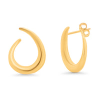 Load image into Gallery viewer, 14K Yellow Gold Illusion Teardrop Swirl Hoop Stud Earrings with Push Back
