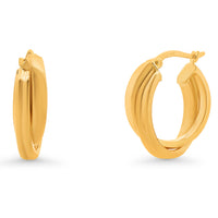 Load image into Gallery viewer, 14k Yellow Gold Double Row Twisted Hoop Earrings with Latch Back
