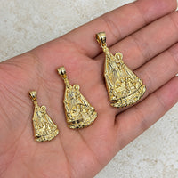 Load image into Gallery viewer, 14k Yellow Gold Our Lady of Charity Blessed Virgin Mary Pendant - 3 Sizes
