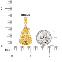 Load image into Gallery viewer, 14k Yellow Gold Our Lady of Charity Blessed Virgin Mary Pendant - 3 Sizes
