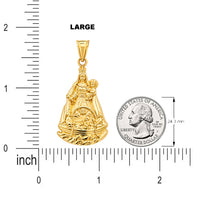 Load image into Gallery viewer, 14k Yellow Gold Our Lady of Charity Blessed Virgin Mary Pendant - 3 Sizes
