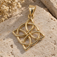 Load image into Gallery viewer, 14k Yellow Gold Large Witches Knot Pendant
