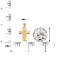 Load image into Gallery viewer, 14k Yellow Gold Ascension of Jesus Christ Cross Pendant - 3 Sizes

