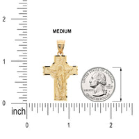 Load image into Gallery viewer, 14k Yellow Gold Ascension of Jesus Christ Cross Pendant - 3 Sizes
