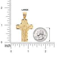 Load image into Gallery viewer, 14k Yellow Gold Ascension of Jesus Christ Cross Pendant - 3 Sizes

