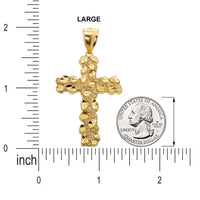 Load image into Gallery viewer, Solid 14k Yellow Gold Nugget Textured Cross Pendant - 4 Sizes
