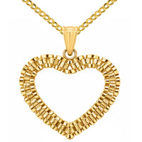 Load image into Gallery viewer, 14k Yellow Gold Chain Link Open Heart Pendant Necklace
