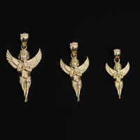 Load image into Gallery viewer, 14K Yellow Gold Praying Cherub Angel Pendant - 3 Sizes
