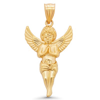 Load image into Gallery viewer, 14K Yellow Gold Praying Cherub Angel Pendant - 3 Sizes
