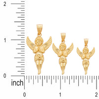 Load image into Gallery viewer, 14K Yellow Gold Praying Cherub Angel Pendant - 3 Sizes

