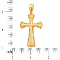 Load image into Gallery viewer, Solid 14k Yellow Gold Large Cross with Rounded Edge Pendant - 2 Inch Height
