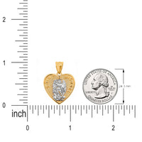 Load image into Gallery viewer, 14k Yellow Gold Heart Shaped Saint Michael Pendant
