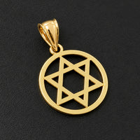 Load image into Gallery viewer, 14k Yellow Gold Round Shaped Star of David Pendant
