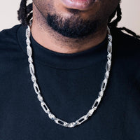 Load image into Gallery viewer, Solid 925 Sterling Silver 8mm Figarope Milano Chain Necklace with Lobster Lock
