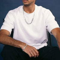 Load image into Gallery viewer, Solid 925 Sterling Silver 12mm Figaro Chain Bracelet with Lobster Lock
