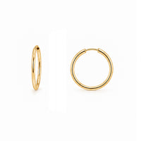 Load image into Gallery viewer, 14k Yellow Gold 1mm Endless Hoops Thin and Dainty Earrings - 4 Sizes
